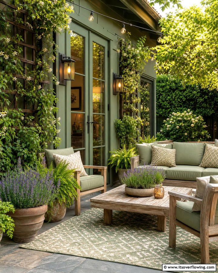 Outdoor Patio Perfection - 21 Sage Green Paint Inspirations for Calming Interiors