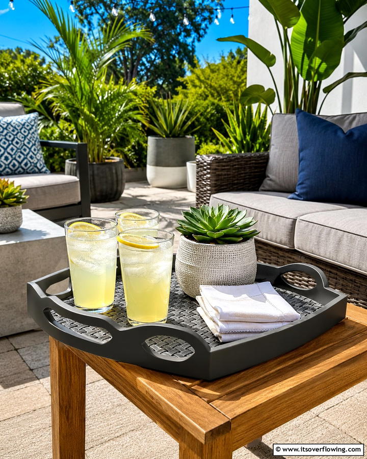 Outdoor Patio Tray Setup - 20 Tray Decor Ideas to Elevate Your Home Style