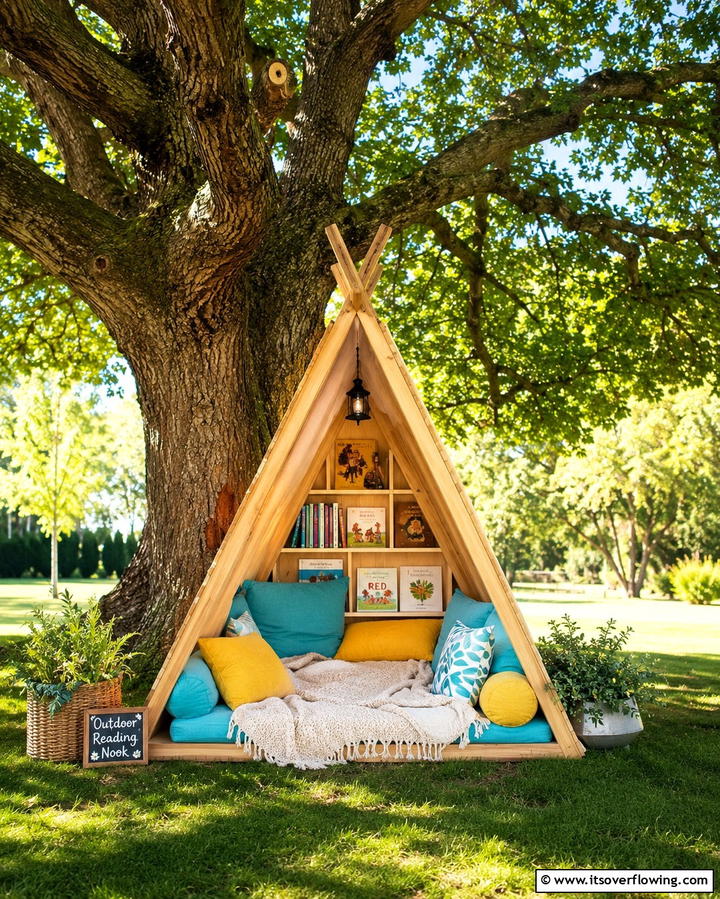 Outdoor Reading Nook - 30 EYFS Outdoor Area Ideas for Engaging Play Spaces