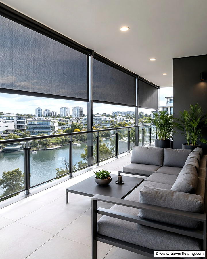 Outdoor Roller Blinds - 30 Balcony Privacy Ideas for Secluded Outdoor Spaces
