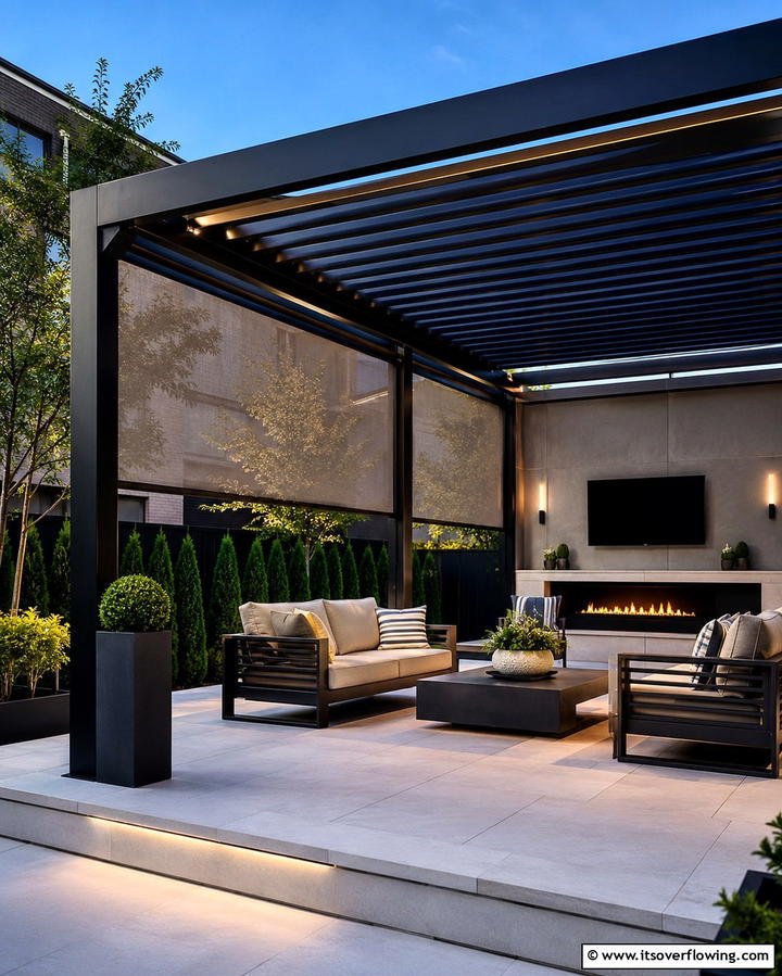 Outdoor Roller Shades - 25 Pergola Cover Ideas for Stylish Outdoor Living Spaces