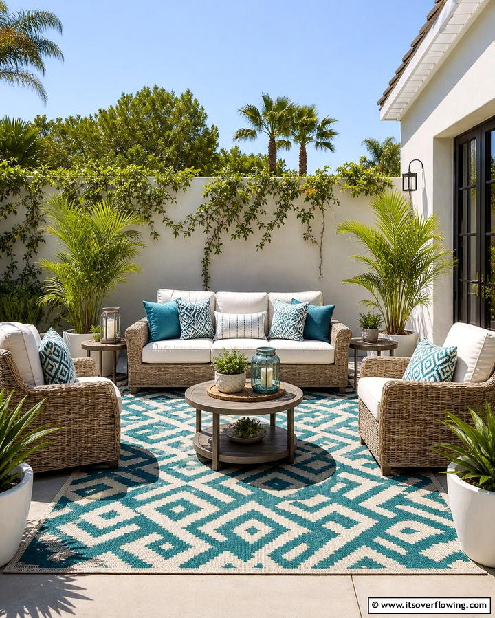 Outdoor Rug Style - 21 Small Patio Design Ideas to Create an Outdoor Oasis
