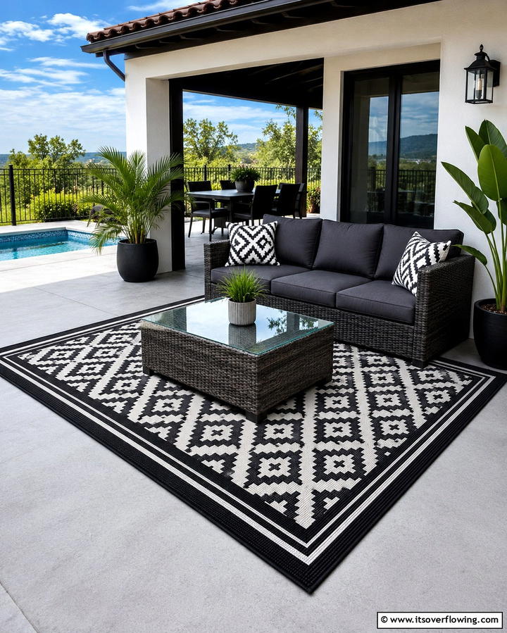 Outdoor Rug for Definition - 25 Small Backyard Patio Ideas for a Relaxing Outdoor Oasis