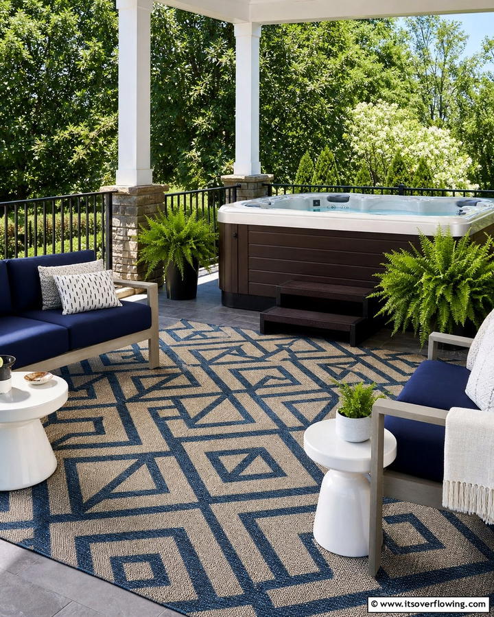 Outdoor Rug or Mat - 25 Relaxing Hot Tub Decor Ideas for Your Backyard