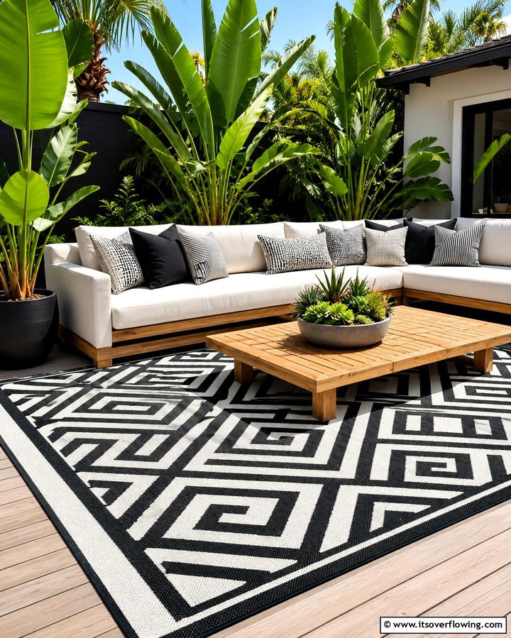 Outdoor Rugs for Defined Zones - 25 Small Backyard Landscaping Ideas to Transform Your Space