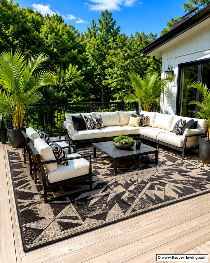 Outdoor Rugs for Texture - 25 Deck Decorating Ideas for a Stunning Outdoor Space
