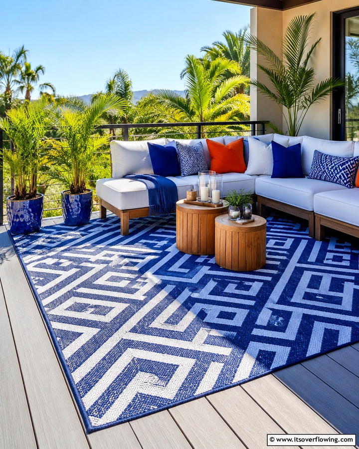 Outdoor Rugs for Texture - 25 Balcony Deck Ideas- Transform Your Outdoor Space