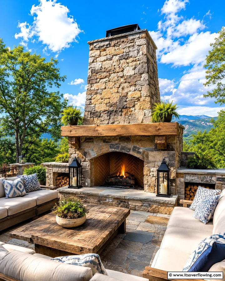 Outdoor Rustic Fireplace - 25 Rustic Fireplaces to Warm Up Your Living Space
