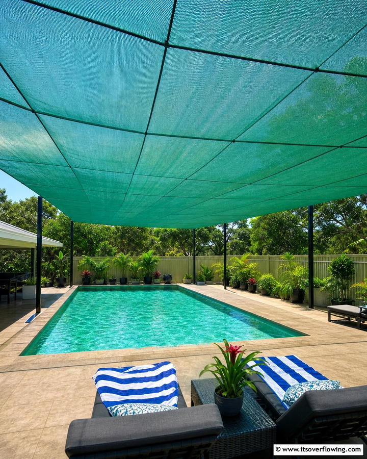 Outdoor Shade Netting - 17 Pool Shade Ideas for Stylish Outdoor Swimming Areas