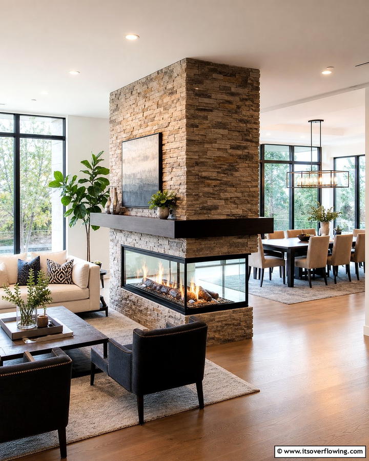 Outdoor Stacked Stone Fireplace Oasis - 25 Stacked Stone Fireplace Ideas for a Rustic Look