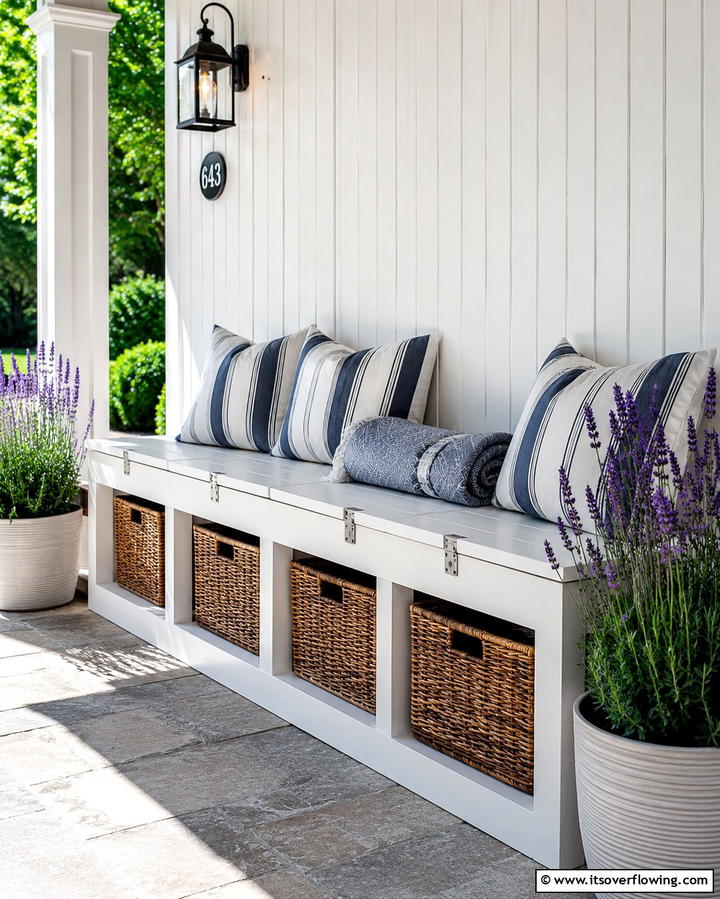 Outdoor Storage Solutions - 30 Small Front Porch Ideas to Boost Curb Appeal