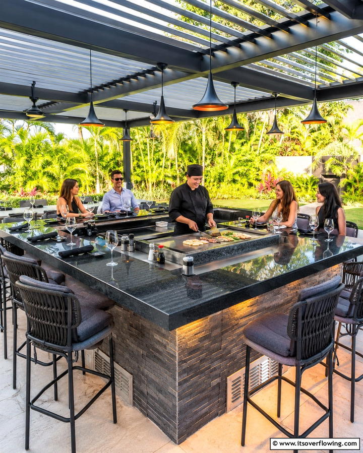 Outdoor Teppanyaki Grill - 20 Summer Kitchen Ideas to Refresh Your Space