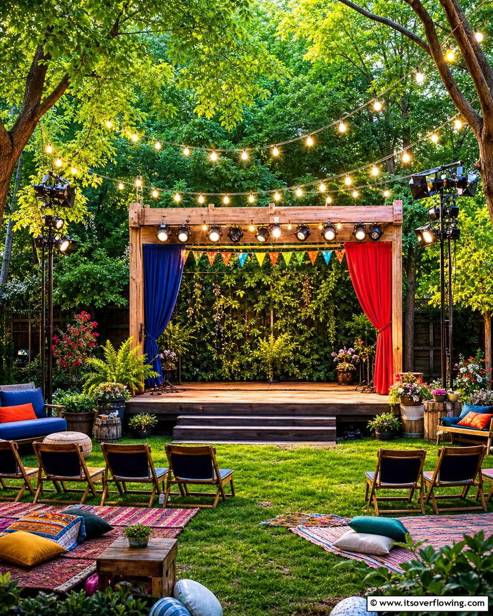 Outdoor Theater Stage - 25 Backyard Entertainment Ideas for Fun Gatherings