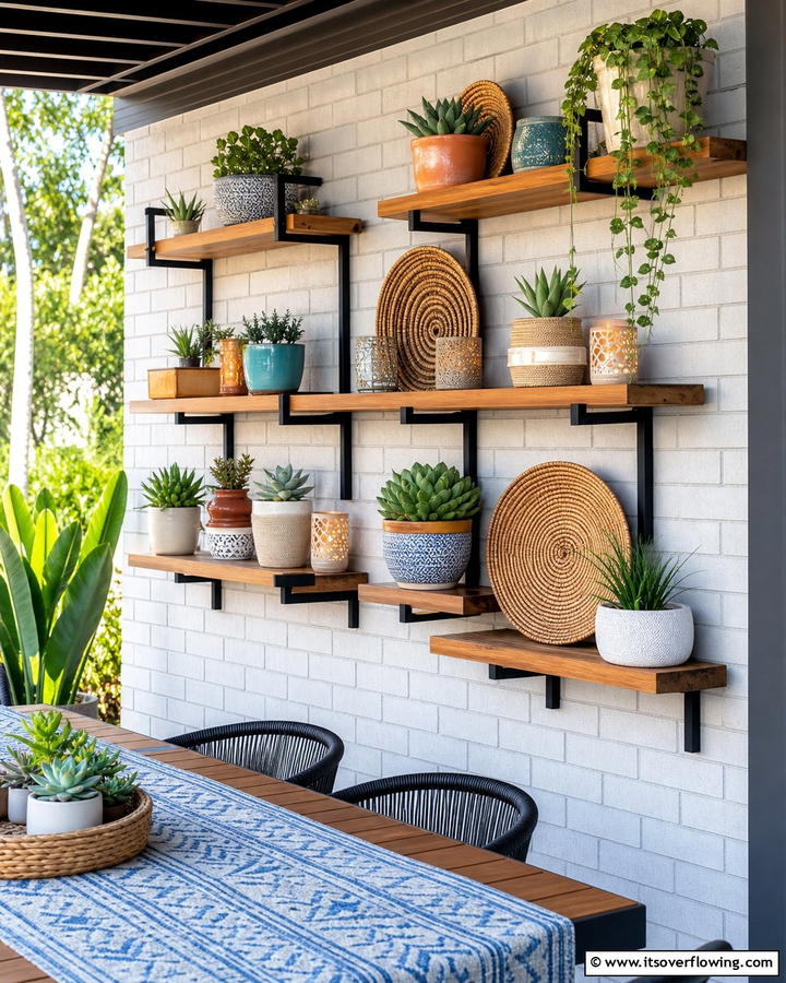Outdoor Wall Shelves - 20 Outdoor Wall Decor Ideas to Transform Your Space