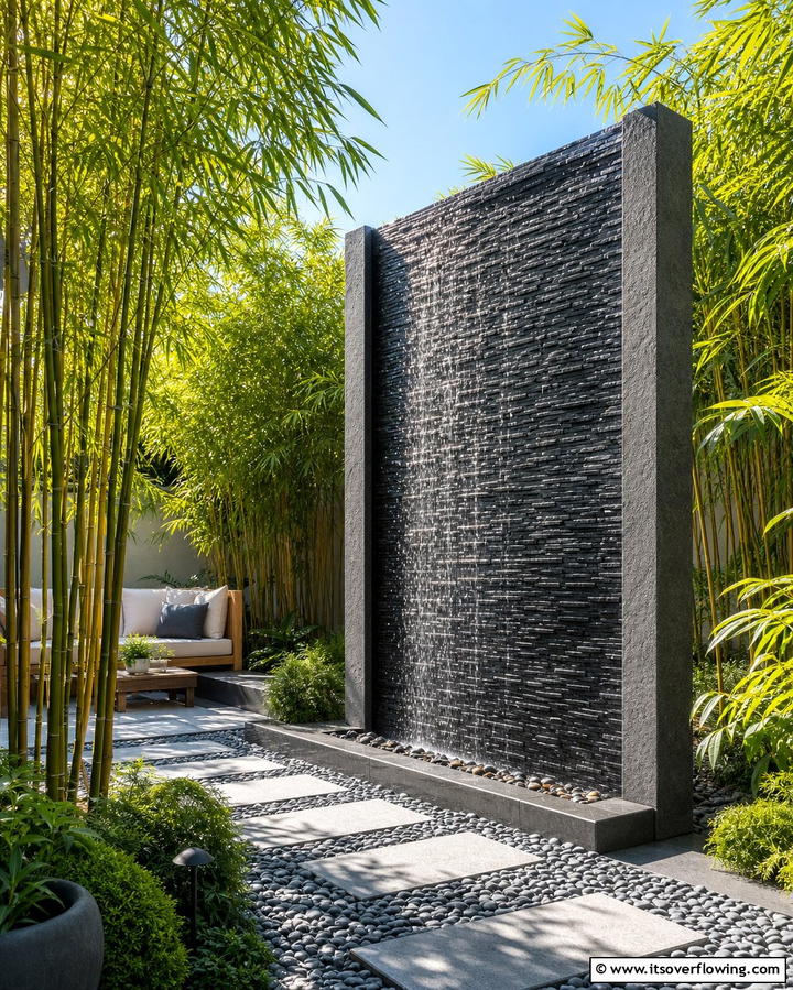 Outdoor Water Features - 25 Outdoor Privacy Screen Ideas for Secluded Spaces