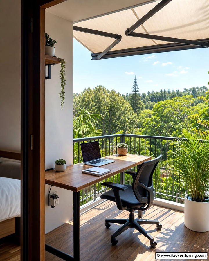 Outdoor Workspace - 25 Inspiring Bedroom Balcony Ideas for Your Home