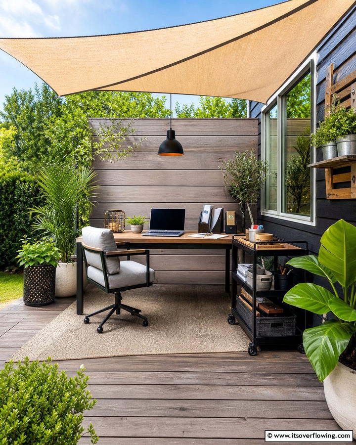 Outdoor Workspace - 20 Creative Corner Patio Ideas for Small Outdoor Spaces