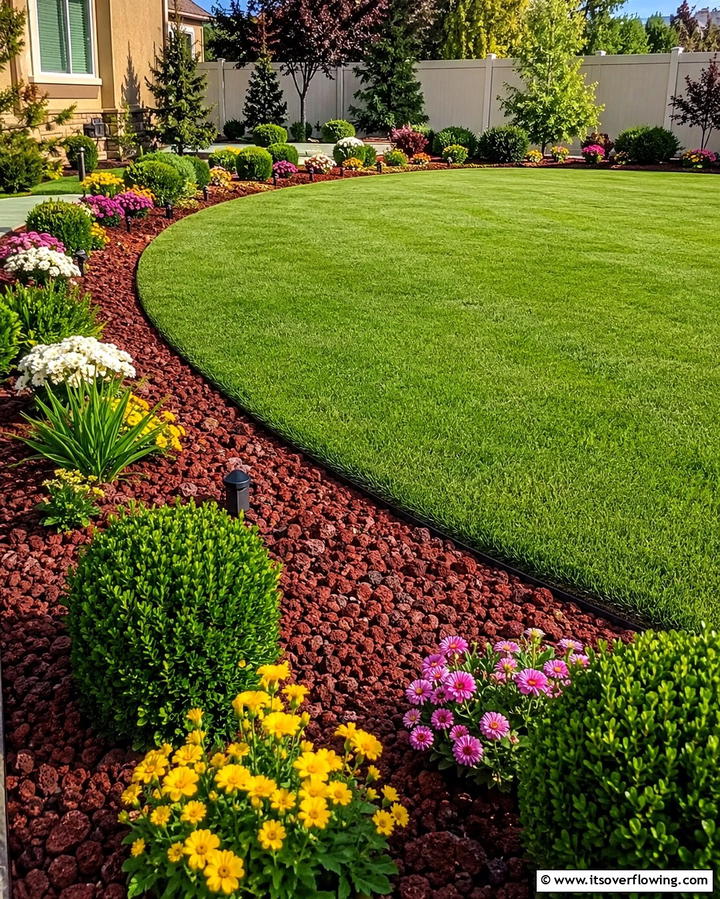 Outdoor Zen Garden Base - 25 Red Lava Rock Landscaping Ideas for a Unique Yard