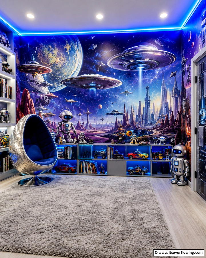 Outer Space and Science Fiction - 20 Library Murals to Inspire Your Next Home Project