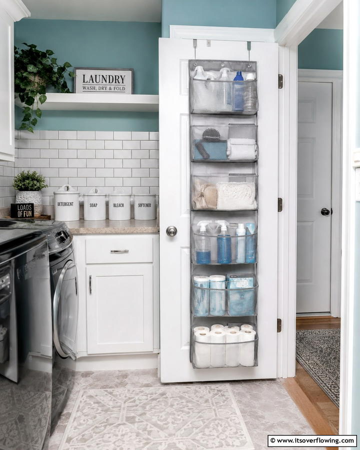 Over the Door Basket Organizer - 25 Laundry Basket Storage Ideas for a Tidy Home