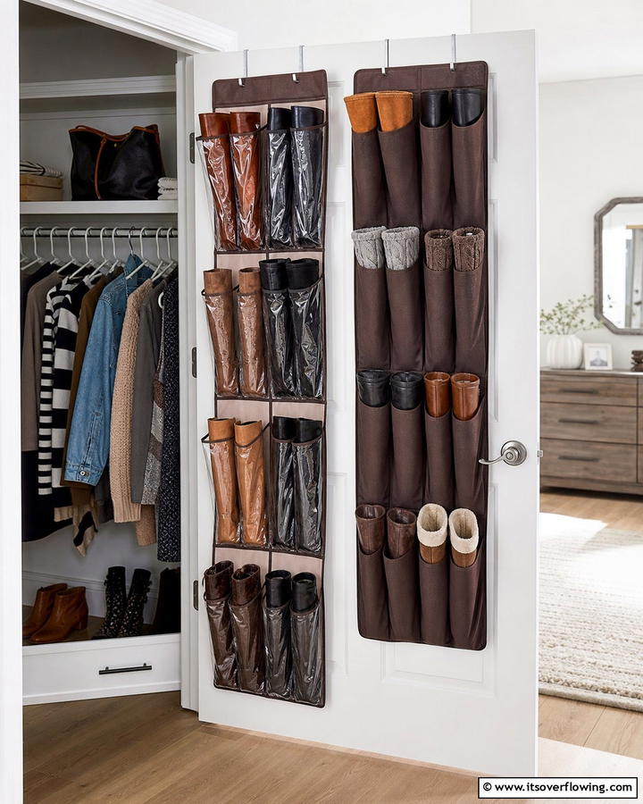 Over the Door Boot Organizers - 25 Creative Boot Storage Ideas for Organized Homes