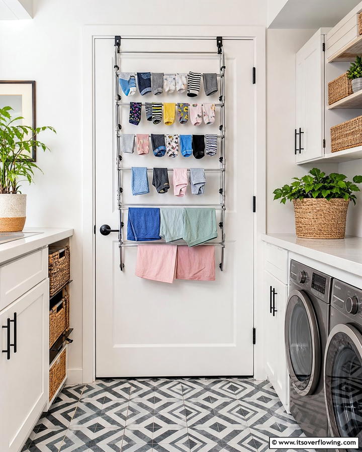 Over the Door Drying Rack - 20 Laundry Room Drying Rack Ideas for Efficient Drying
