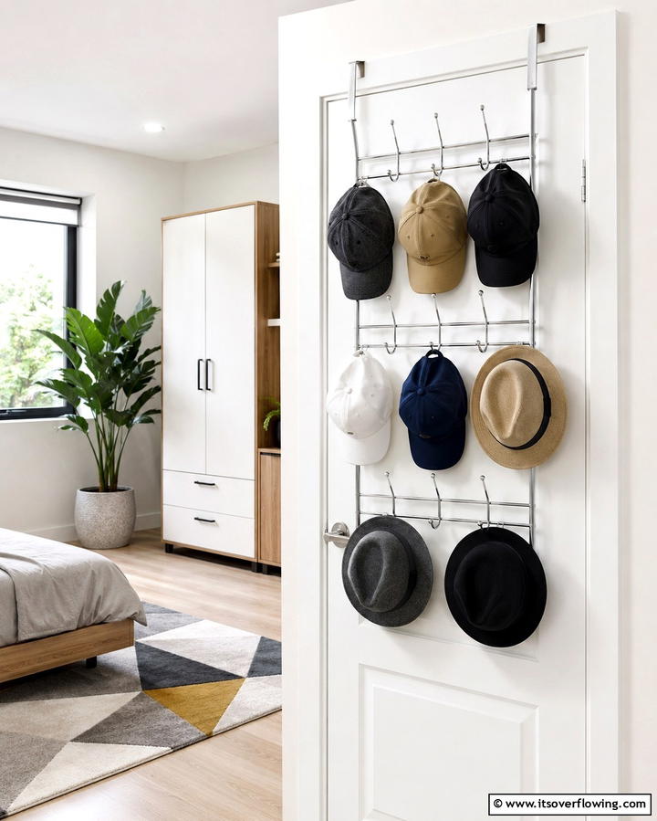 Over the Door Hat Rack - 30 Smart Hat Storage Ideas to Declutter Your Home