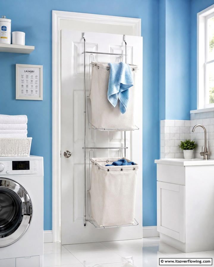 Over the Door Laundry Basket Storage - 25 Laundry Basket Storage Ideas for a Tidy Home