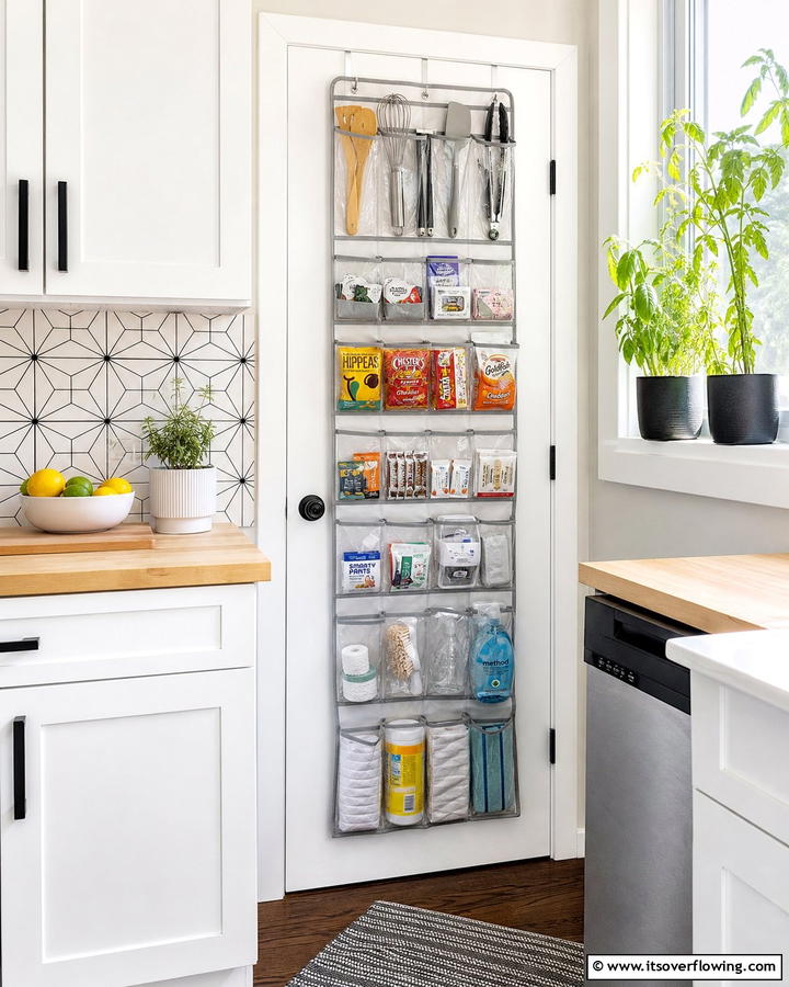 Over the Door Organizer - 21 Small Kitchen Storage Hacks for Efficient Spaces