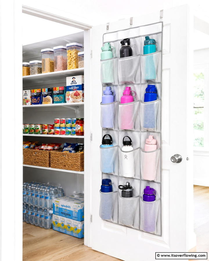 Over the Door Organizer - 20 Clever Water Bottle Storage Ideas for a Clutter-Free Home
