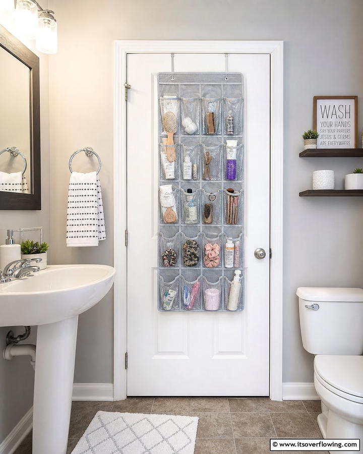 Over the Door Organizers Maximizing Space - 21 Bathroom Organization Ideas for a Clutter-Free Morning Routine
