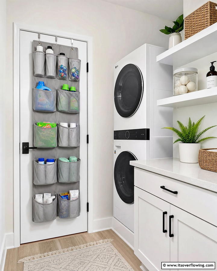 Over the Door Organizers - 20 Laundry Detergent Storage Ideas for an Organized Space