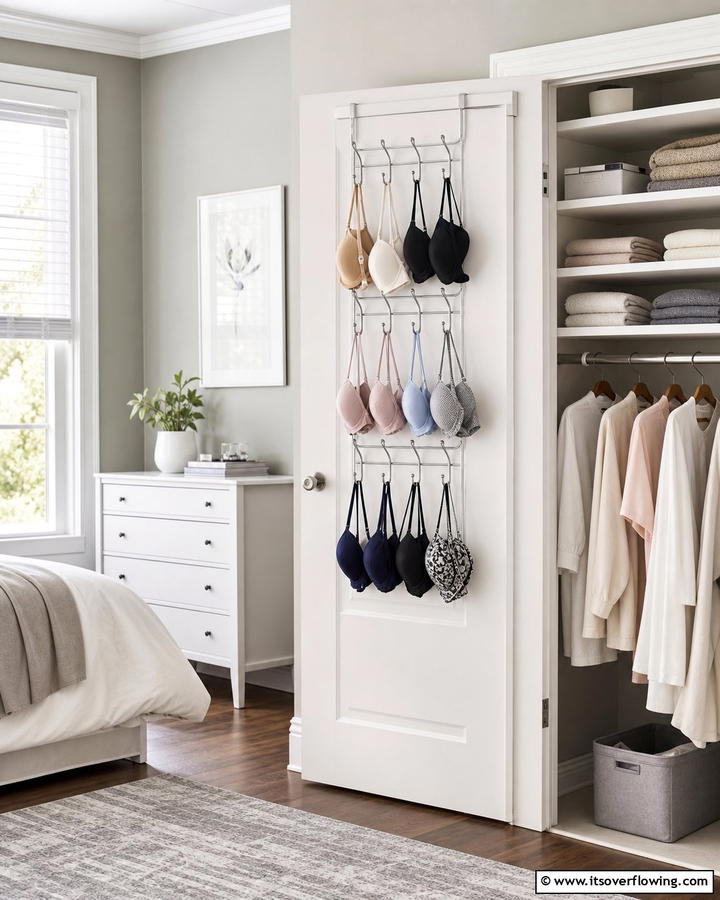 Over the Door Rack - 20 Bra Storage Ideas- Organize Your Intimates