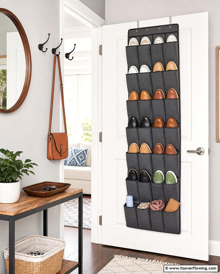 Over the Door Shoe OrganizerExact - 25 Entryway Shoe Storage Ideas to Keep Your Home Tidy