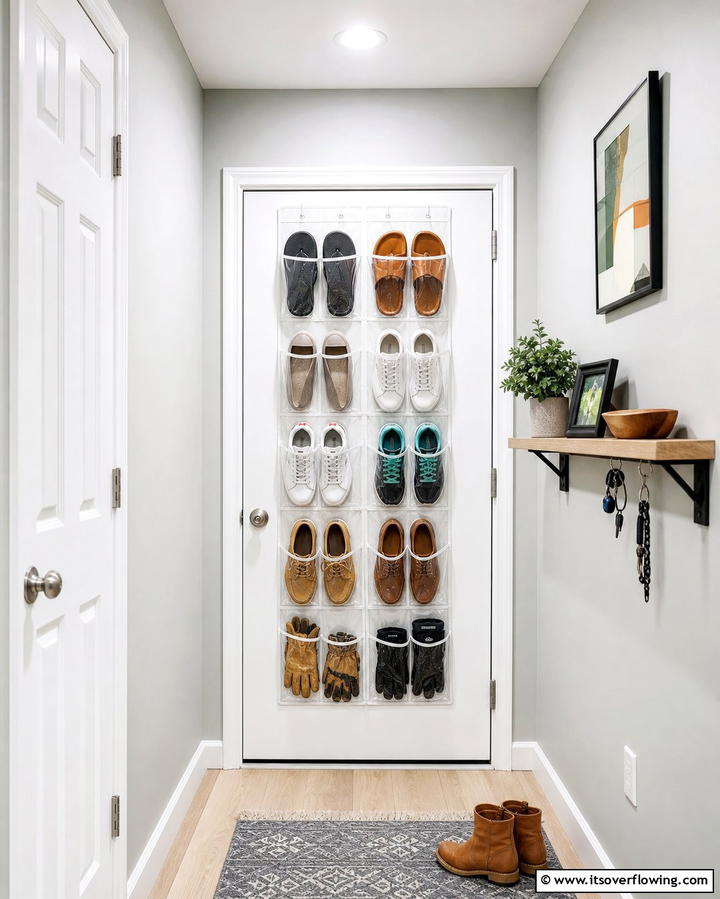 Over the Door Shoe OrganizerOne - 25 Entryway Shoe Storage Ideas to Keep Your Home Tidy