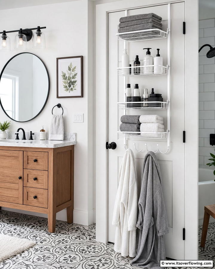 Over the Door Storage Racks - 20 Bathroom Wall Storage Ideas for Organization