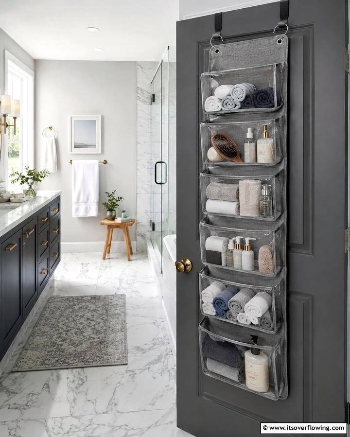 Over the Door Storage Solutions - 30 Bathroom Cabinet Organizing Ideas for Clutter-Free Spaces