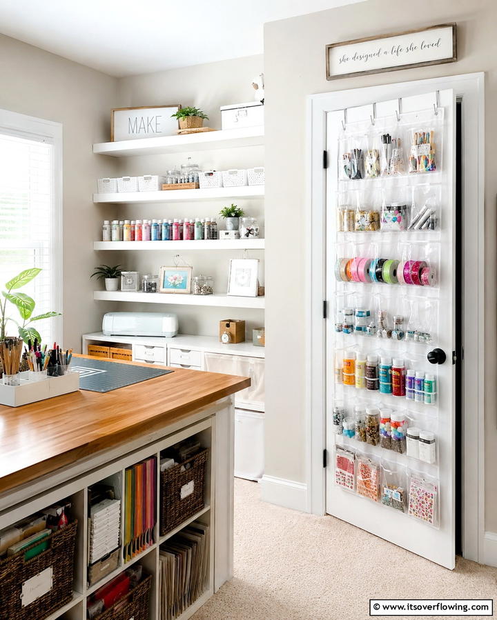 Over the Door Storage SolutionsOne - 25 Craft Room Organization Ideas for Creative Spaces