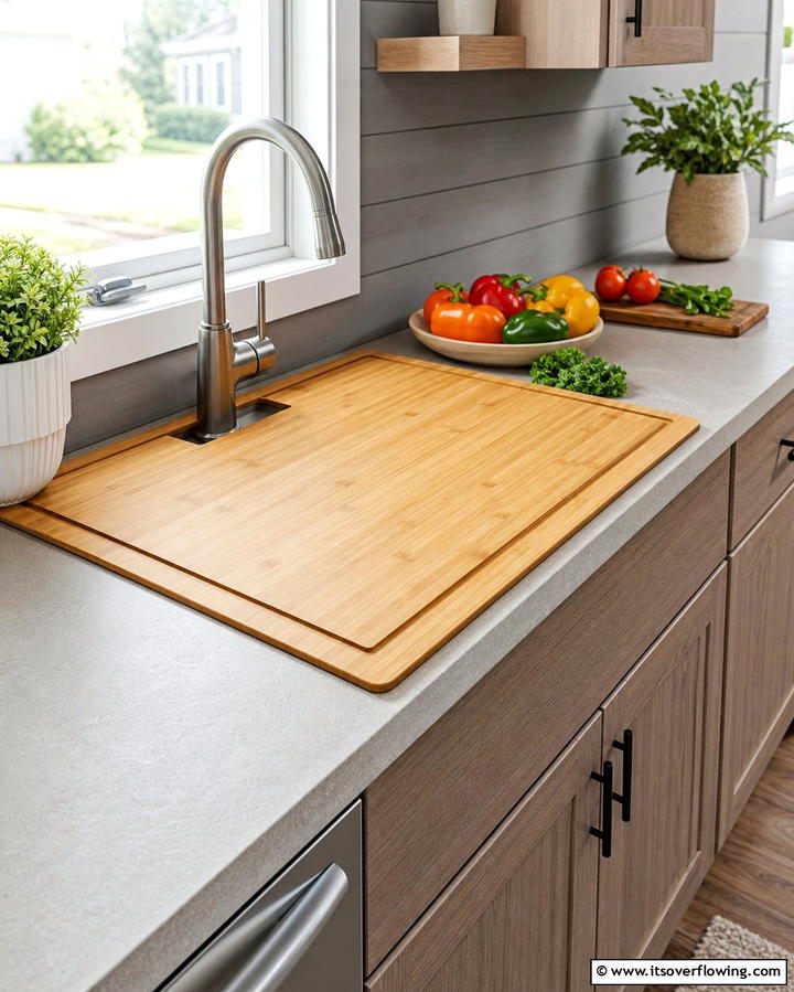 Over the Sink Cutting Boards - 25 Mobile Home Kitchen Ideas for Stylish Living