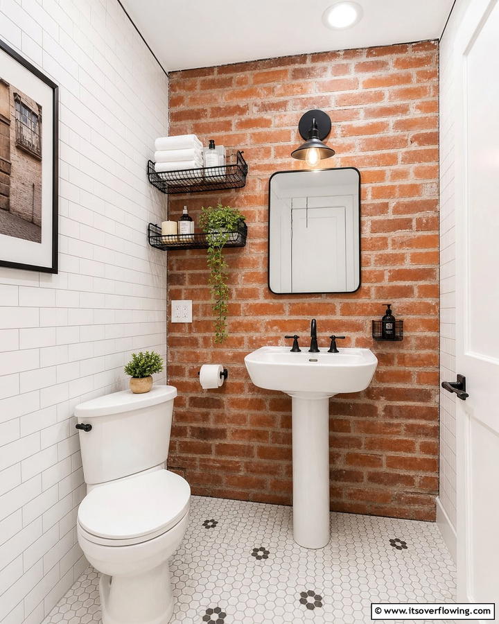 Over the Sink Wire Baskets - 20 Pedestal Sink Storage Ideas for Organized Bathrooms
