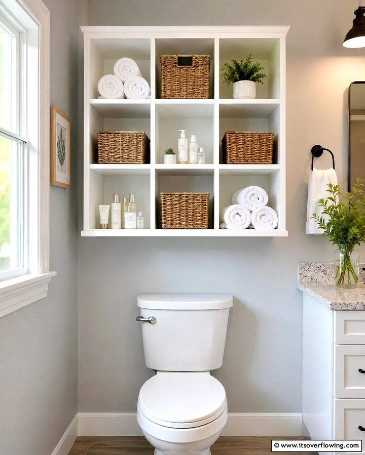 Over the Toilet Cubbies - 25 Over Toilet Storage Ideas for Small Bathrooms