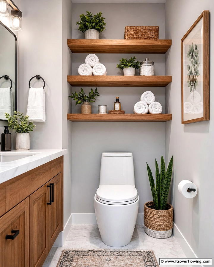 Over the Toilet Shelves - 25 Bathroom Shelf Ideas for Organized and Stylish Storage