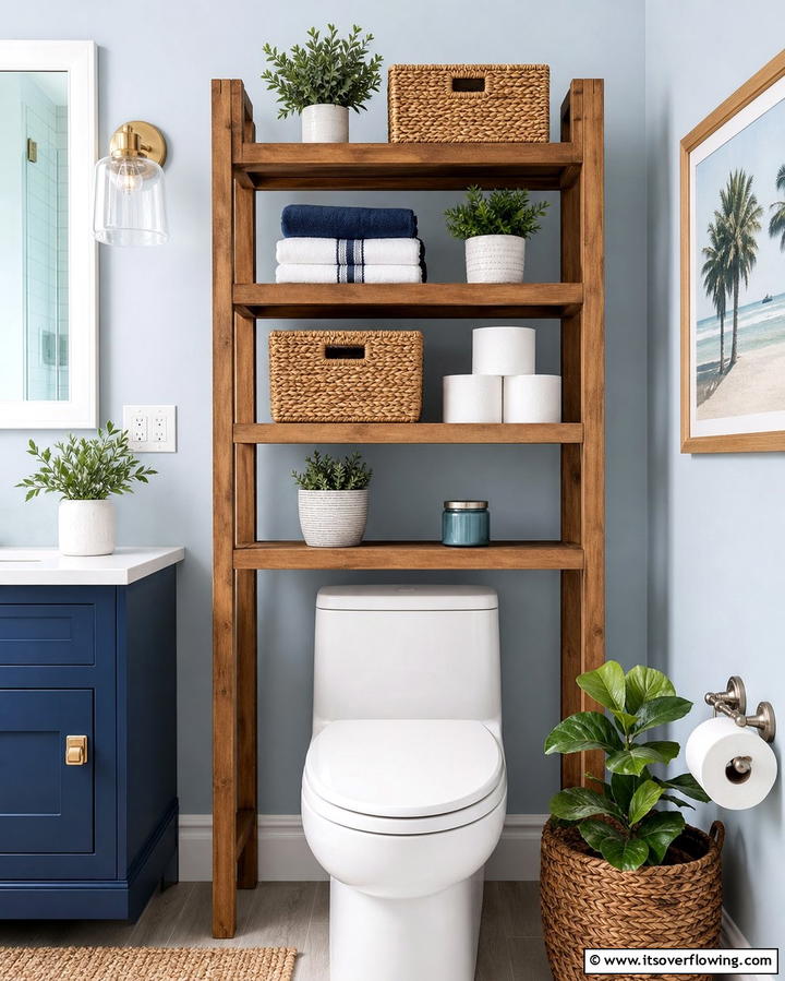 Over the Toilet Shelving Units - 25 Bathroom Shelf Ideas for Organized and Stylish Storage