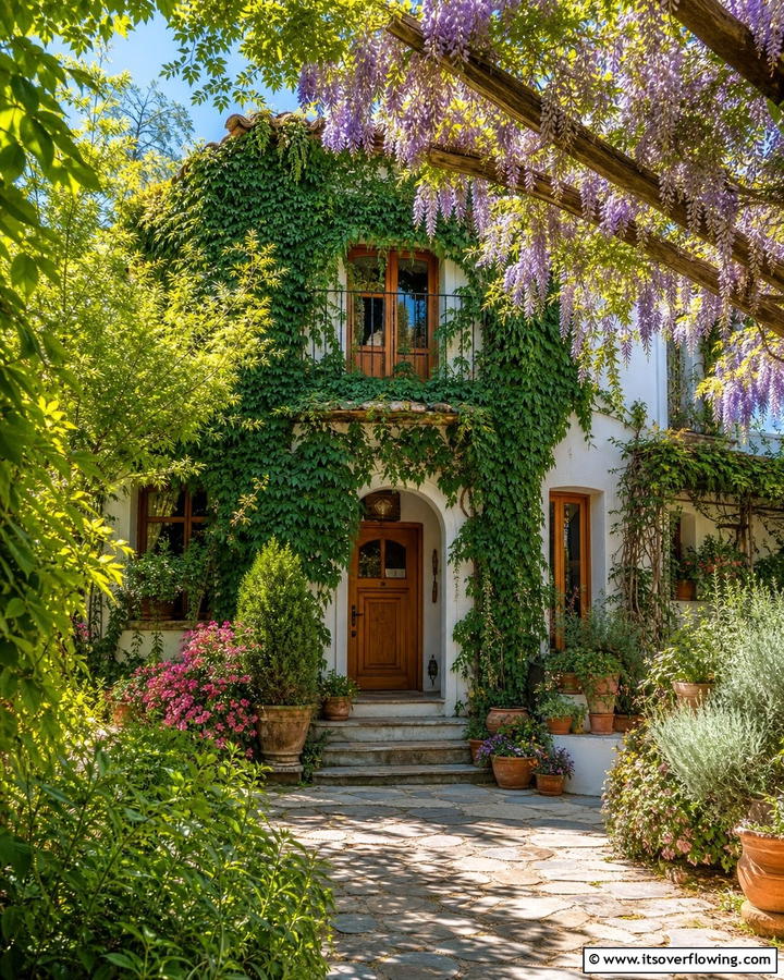 Overgrown Greenery and Vines - 25 Boho House Exterior Ideas for a Unique and Colorful Look