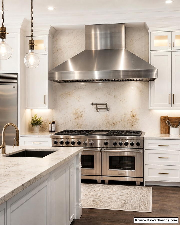 Overhead Exhaust System - 25 Practical Dirty Kitchen Ideas for Efficient Cooking Spaces