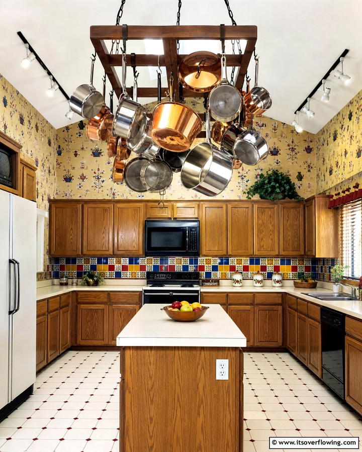 Overhead Pot Racks - 25 1980s Kitchen Ideas for a Retro Revival