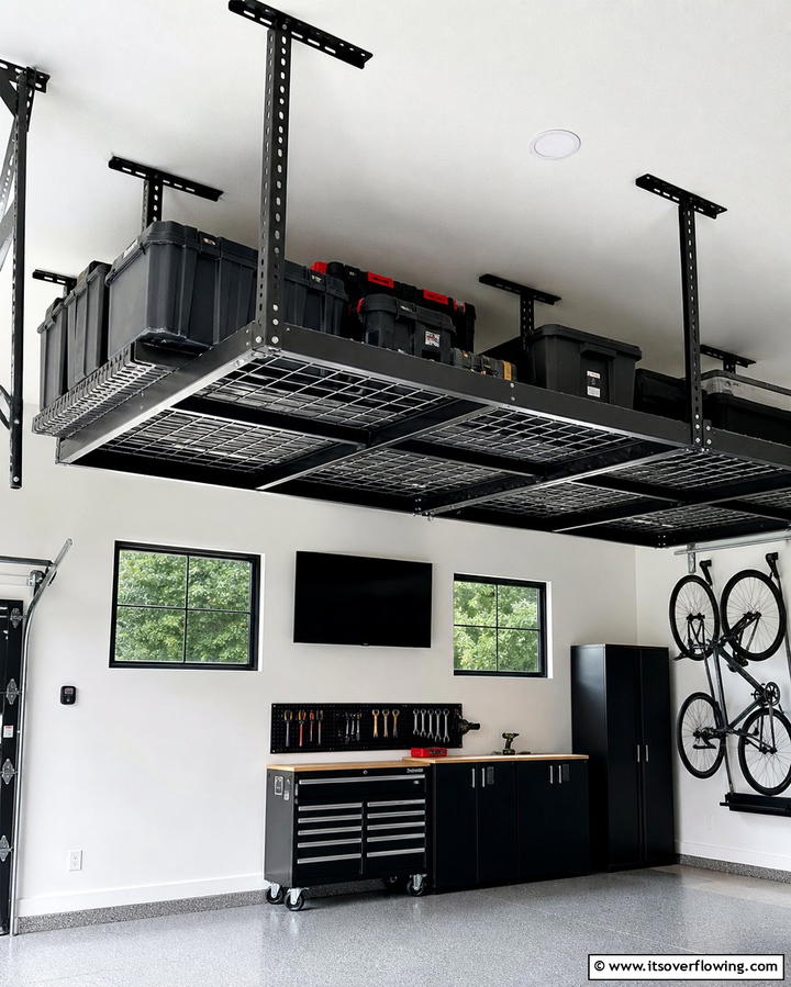 Overhead Storage Rack - 25 Power Tool Storage Ideas for an Organized Workshop