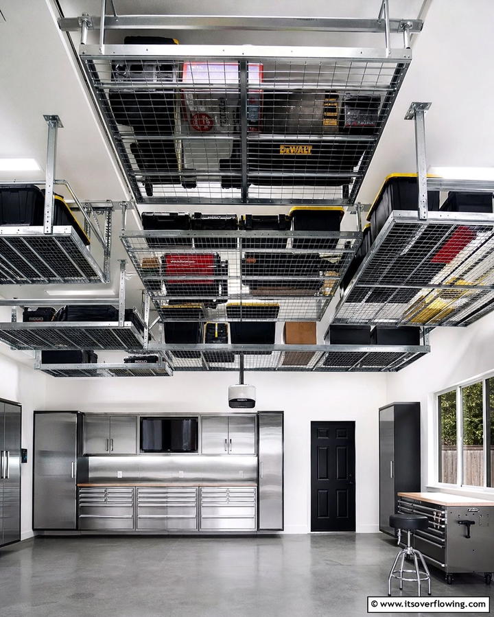 Overhead Storage Racks - 25 Power Tool Storage Ideas for an Organized Workshop