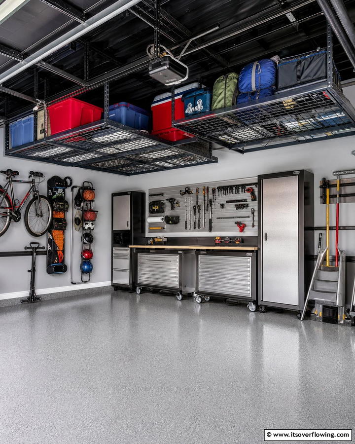 Overhead Storage Racks for Seasonal Items - 21 Garage Storage Ideas to Organize Your Cluttered Space