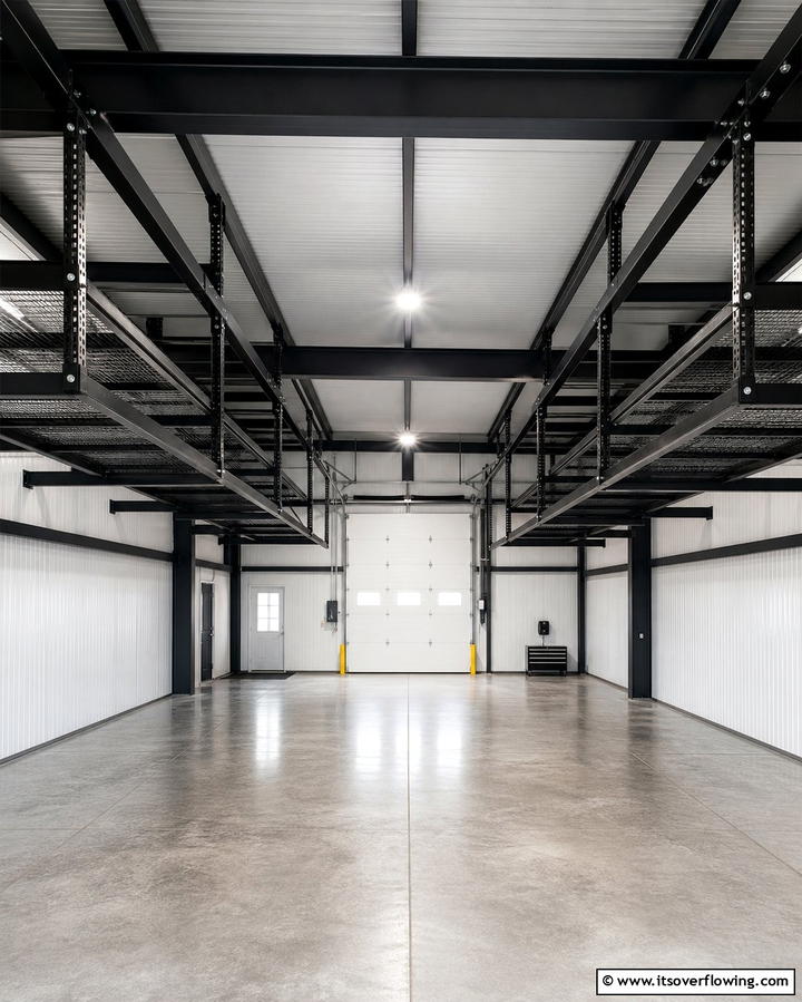 Overhead Storage Racks - 25 Pole Barn Interior Ideas for a Versatile Space